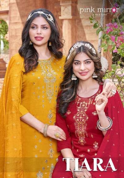 Tiara By Pink Mirror Silk Festive Wear Readymade Salwar Kameez Collection